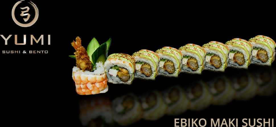 Ebiko maki sushi